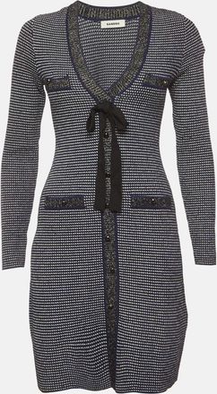 Sandro Blue Knit Fitted Mini Dress
