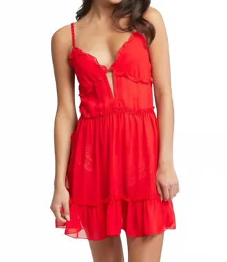 Rya Collection Frida Chemise In Cherry Red