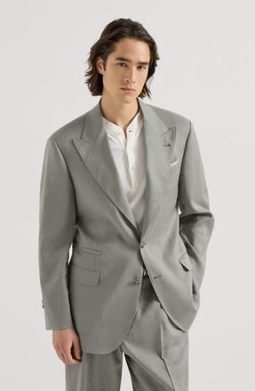 Brunello Cucinelli Gabardine blazer in Khaki at Nordstrom, Size 46 It