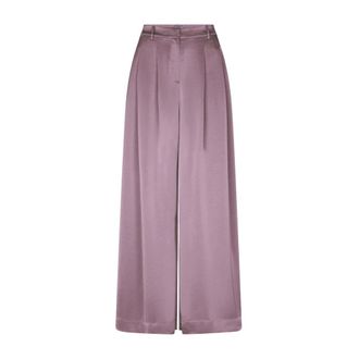 Dante6 Onique Wijde Pijpen Broek - Dames - Broeken - Paars - Maat: XL Satijn