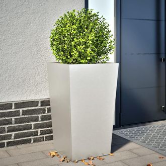 Berkfield Home Garden Planter 45x45x75 cm Stainless Steel in Black | Size: 45 x 45 x 75 cm
