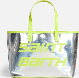 MC2 Saint Barth Silver Reflex Bag With Yellow Fluo Details