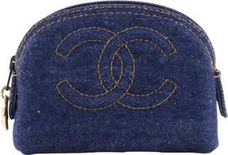 Chanel Pre-owned Denim chanel-bags - Dames - Vintage Clutch - Blauw - ONE Size - Denim - Vintage