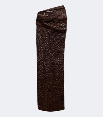 Alex Perry Draped lace maxi skirt