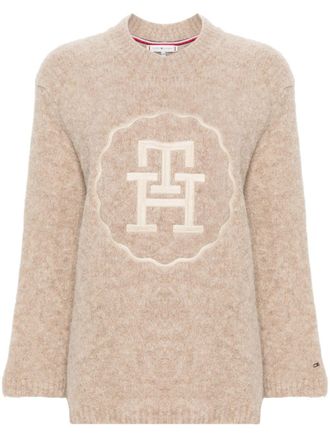 Tommy Hilfiger logo-embroidered jumper - Neutrals