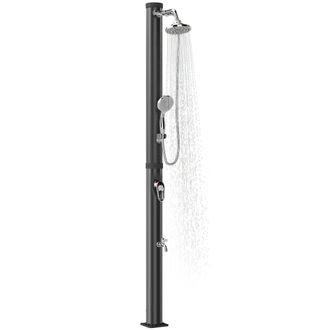 OUTSUNNY Ducha Solar De Jard&iacute;n 20 L Con Cabezal Rociador De Mano Grifo Pies Agua Ajustable Fr&iacute;a Y Caliente M&aacute;x. 60 &deg;c Protecci&oacute;n Contra Congelamiento