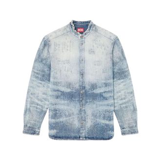 Diesel Vintage Denim Honingraat Overhemd - Heren - Spijkeroverhemden - Blauw - M - Denim - Overhemden