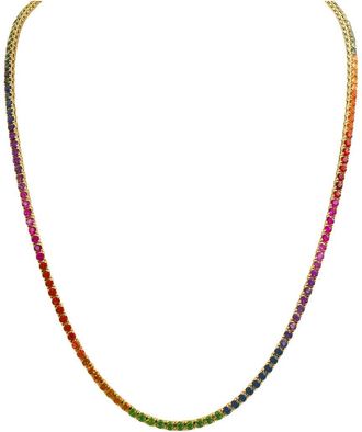 Sabrina Designs 14K 8.20 Ct. Tw. Rainbow Sapphire Tennis Necklace