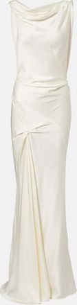 Victoria Beckham Posy draped crepe satin gown