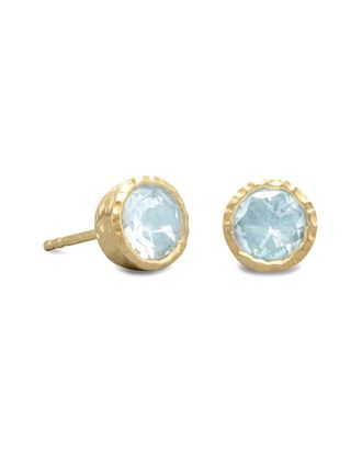 Liv Oliver 18K Over Silver 1.70 Ct. Tw. Blue Topaz Studs