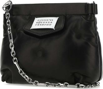 Maison Margiela Womens Black Nappa Leather Glam Slam Red Carpet Clutch T8013