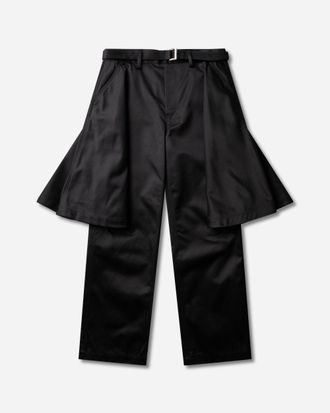 sacai Men s Layered Cotton Chino Pants Black