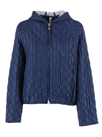 Duno Diamond Pattern Hooded Quilted Down Jacket