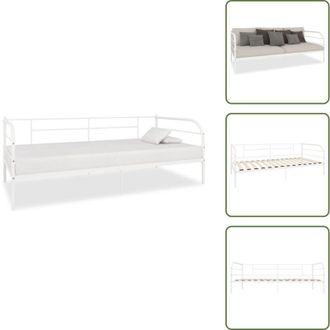 vidaXL The Living Store Telaio Divano Letto Bianco in Metallo 90x200 cm - Telaio in metallo