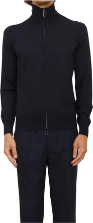 Paolo Pecora Maglia Cardigan - Heren - Vesten - Blauw - M - Wol - Truien & Vesten