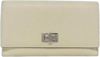 Fendi Pre-owned Peekaboo Calf Long Wallet - Heren - Vintage Accessoires - Beige - ONE Size - Leer - Vintage