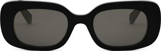 Celine Bold 3 Dots 51mm Rectangular Sunglasses in Shiny Black/smoke at Nordstrom