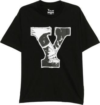 Yohji Yamamoto T-shirt in cotone con stampa grafica - Nero