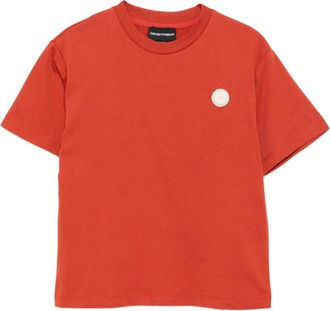 Emporio Armani logo-appliqué cotton T-shirt - kids - Cotton - 4 yrs - Red