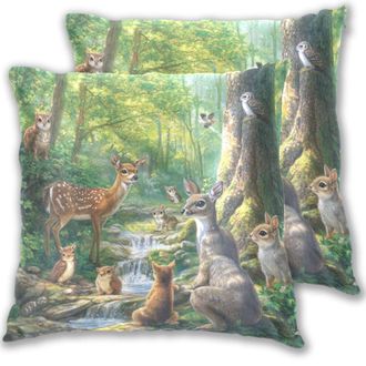OEM Fundas De Almohada De 18x18 Pulgadas, Paquete De 2, Tela De Felpa De Algod&oacute;n Puro, Fundas De Almohada Cuadradas Decorativas Con Bordes Cosidos, Adecua