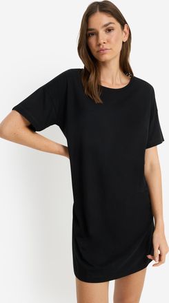 Lascana Nachthemd LSCN BY LASCANA, Damen, Gr. 32/34, N-Gr, schwarz bedruckt, Single Jersey, Obermaterial: 50% Baumwolle, 50% Viskose, bedruckt, unifarben, l&auml;s