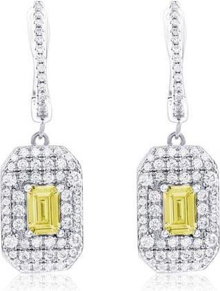 Suzy Levian Cubic Zirconia Drop Earrings in Yellow at Nordstrom Rack