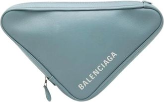 Balenciaga Pre-owned Clutches, female, Blue, Size: ONE SIZE Pre-owned The Triangle Clutch Bag