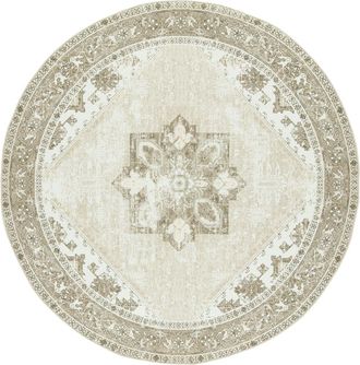 Safavieh Alfombra tradicional de poli&eacute;ster verde/blanco, 183 cm