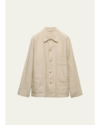 Prada Mens Washed Linen Safari Jacket
