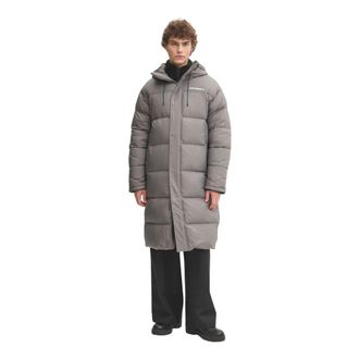 Converse Hooded Puffer Jacket - Heren - Parka Jassen - Grijs - S - Leer - Jassen