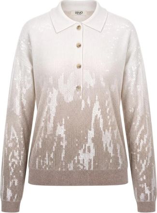 Liu Jo Polo Shirt - Dames - Polos - Beige - XS - Pailletten - Tops