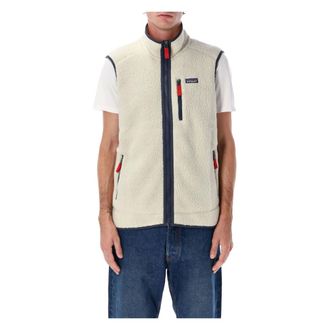 Patagonia Vests, male, Beige, Size: XL Cozy Retro Pile Fleece Jacket