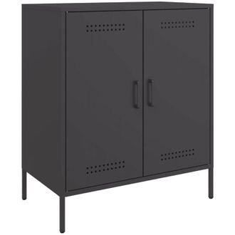vidaXL Aparador De Acero Negro 68x39x79 Cm Vidaxl