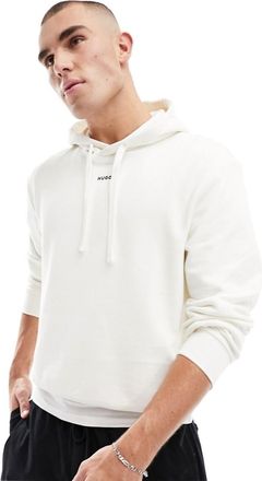 HUGO BOSS HUGO - Dapo - Felpa con cappuccio vestibilit&agrave; comoda bianca-Bianco