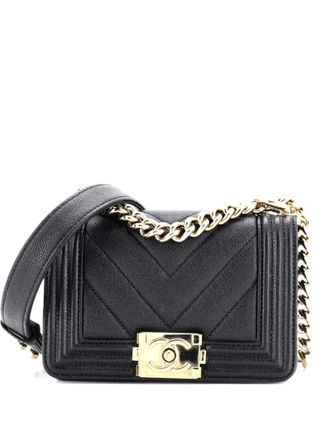 Chanel Boy Flap Bag Chevron Caviar Mini crossbody bag - Nero
