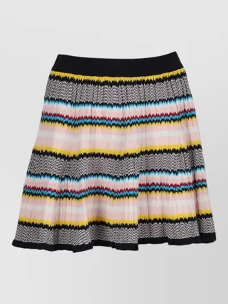 Casablanca chevron knit pleated mini skirt