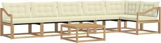 vidaXL Conjunto De Sof&aacute;s De Exterior 7 Uds. Blanco Y Crema Vidaxl