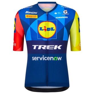 Santini Lidl Trek Jersey Velotrikot f&uuml;r Herren | blau