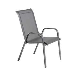 ED&Egrave;N JARD&Iacute; Sill&oacute;n de exterior apilable de aluminio y textilene antracita