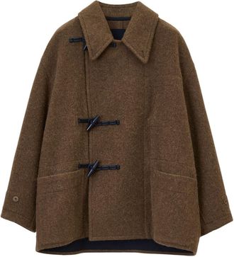 Christophe Lemaire belted felted duffle jacket - men - Alpaca/Wool/Cotton - 48 - Brown