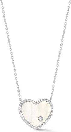 Glaze Jewelry Silver Mother Of Pearl Cz Necklace