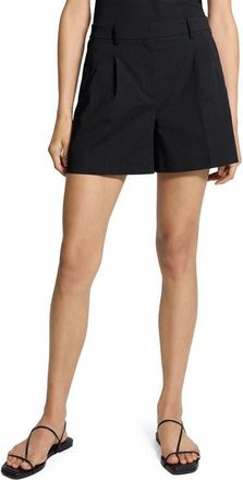 Theory Fluid Linen Blend Shorts in Black at Nordstrom, Size 14