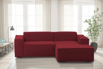 Talamo Italia Talamo Italia - Sof&aacute; Fijo Lidia, Gran Sof&aacute; Modular De 2 Plazas Con Pen&iacute;nsula A La Derecha, 100% Made In Italy, Sof&aacute; Moderno En Tela, Cm 240x170h70, Ro