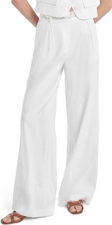 Favorite Daughter The Miranda Wide Leg Linen Blend Pants in White at Nordstrom, Size 00