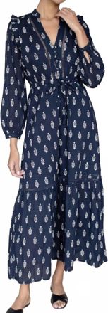 Emerson Fry Frances 4 V Dress In Blue Marguerite Organic