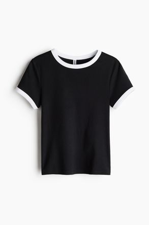 H&M Figurbetontes T-Shirt - Schwarz