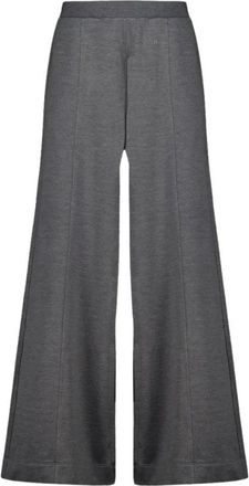 Gucci Katoenen Zijde Jersey Loungewear Broek - Dames - Wijde Broeken - Grijs - S - Katoen - Broeken