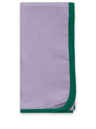 La DoubleJ contrast-trim linen napkins (set of 2) - unisex - Linen/Flax - One Size - Purple