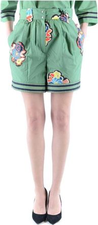 Philosophy di Lorenzo Serafini Dames Multicolor Shorts - Dames - Bermuda - Groen - XS - Korte Broeken