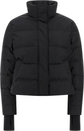 Alexander McQueen Cropped Pufferjack - Dames - Winterjassen - Zwart - S - Leer - Jassen